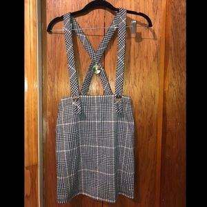 NWT Hollister Plaid Skirt with Suspenders